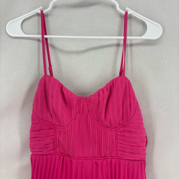 NWOT Lulus Cascading Crush Hot Pink Tiered Bustier Midi Dress  Ruffle Barbie - Picture 7 of 8